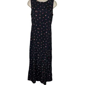 Y2K Gap Maxi Floral Tie Maxi Black Dress Size 8
